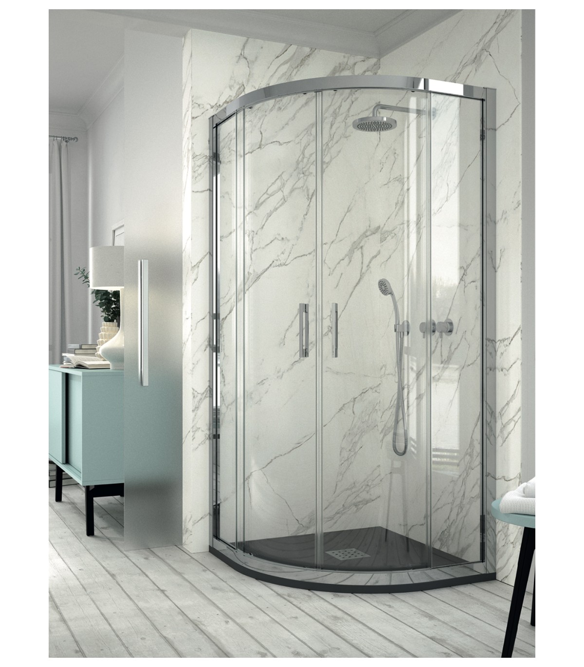 Mampara de ducha de 2 puertas batientes - Ideal Mamparas